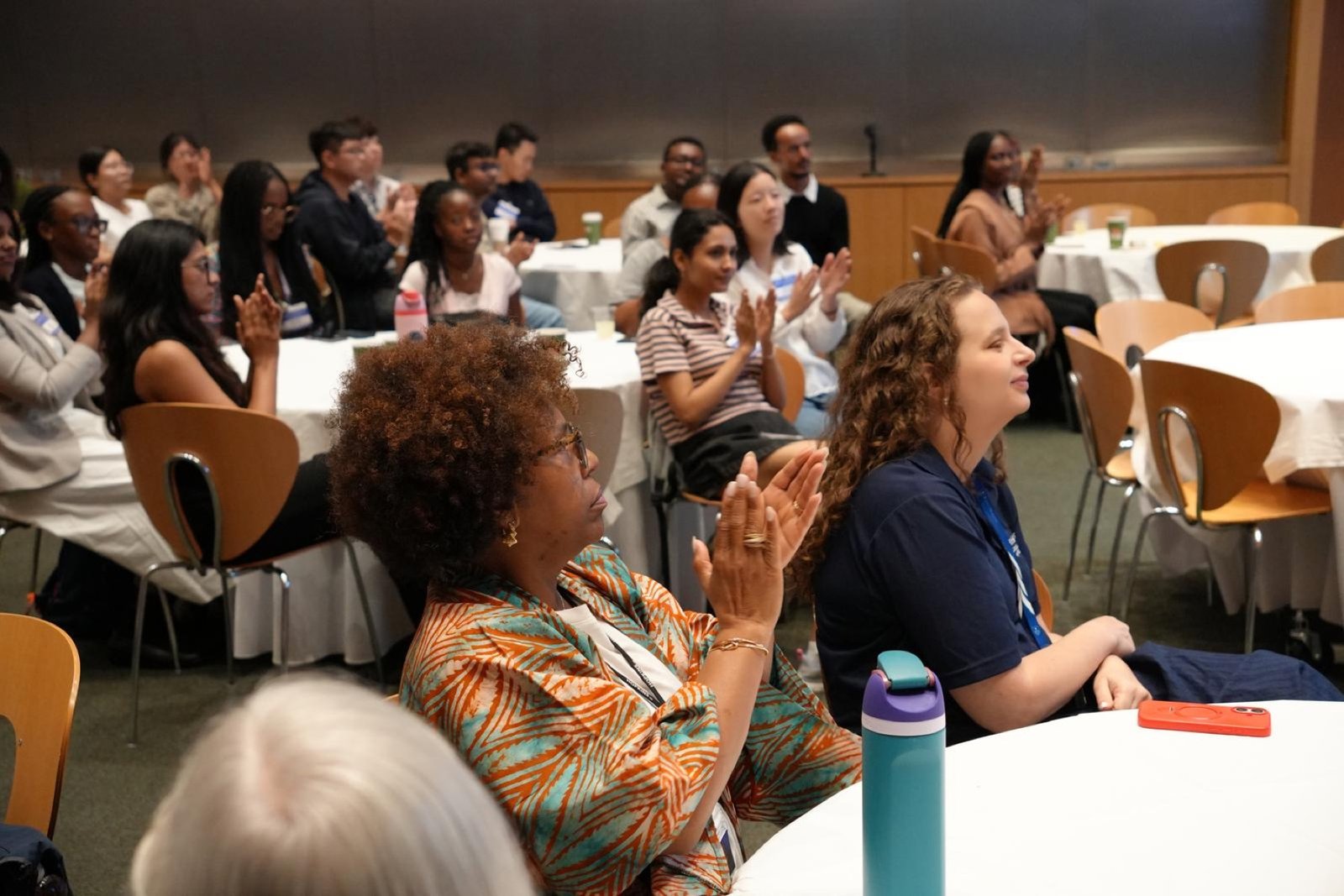 Audience members during a public health talk